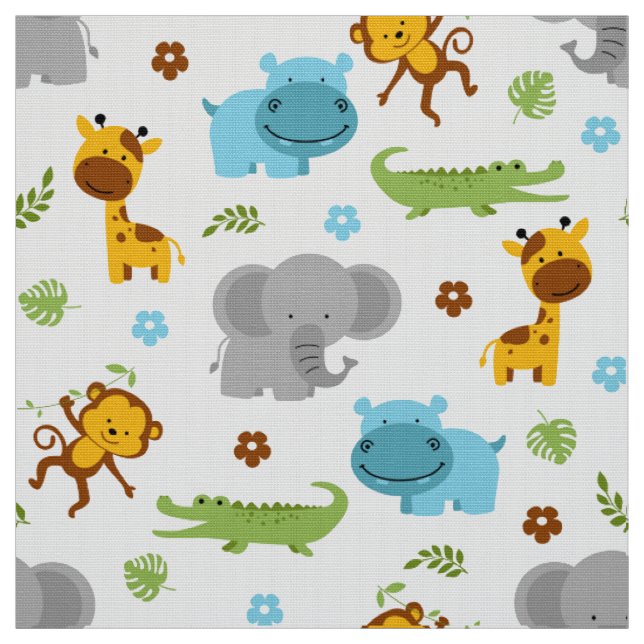 Tissu Cute Safari Animaux Nursery Fabric (Échantillon)