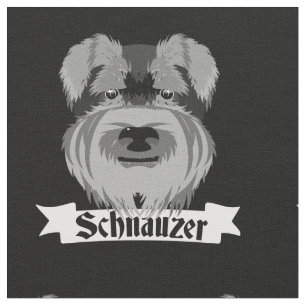 Tissu Cute Schnauzer noir et blanc