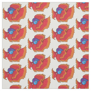 Tissu Cute Siamese combat poisson betta dessin