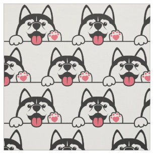 Tissu Cute Siberian Husky couleur personnalisée