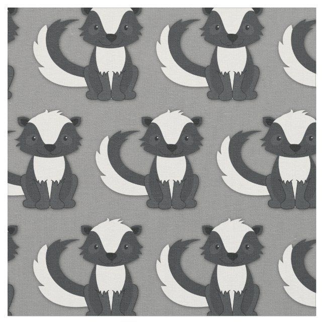 Tissu Cute Skunks Enfants Gris (Fermer)