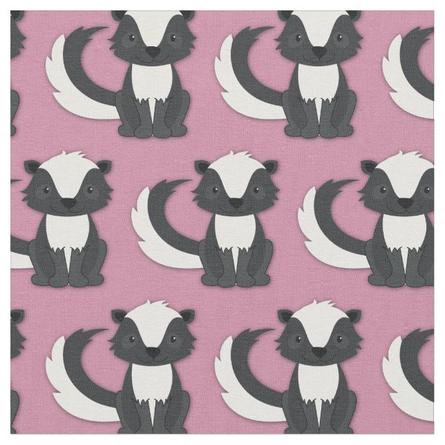 Tissu Cute Skunks Enfants Rose (Fermer)