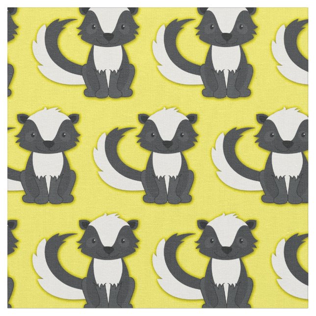 Tissu Cute Skunks Kids Jaune (Fermer)