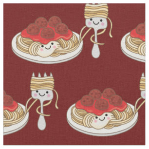 Tissu Cute Spaghetti Kawaii Caricatures nouilles Pasta