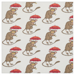 Tissu Cute Tarsier avec dessin animé parapluie
