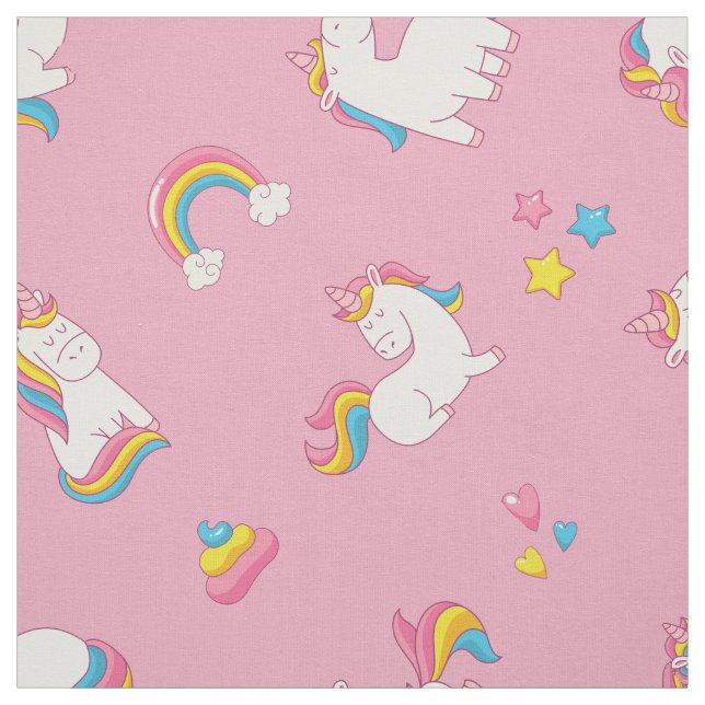 Tissu Cute TRENDY Magique Unicorn Pastel couleur rose (Échantillon)