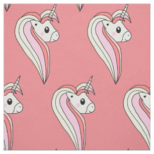 Tissu Cute Unicorn rose fille enfants Motif