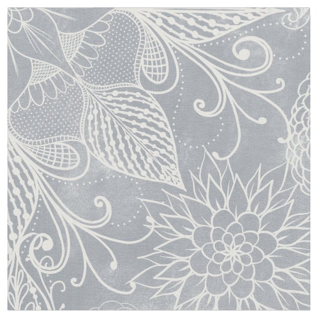 Tissu Cute White & Grey Dreamcatcher Plumes Mandala (Fermer)