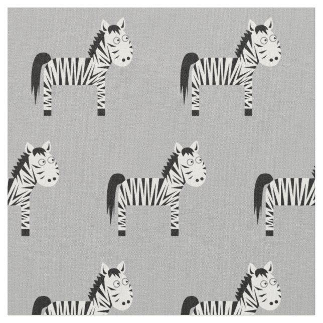 Tissu Cute Zebra bébé bébé Nursery Gris (Fermer)