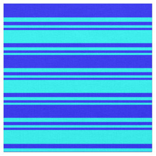 Tissu Cyan & Bleu Motif des rayures