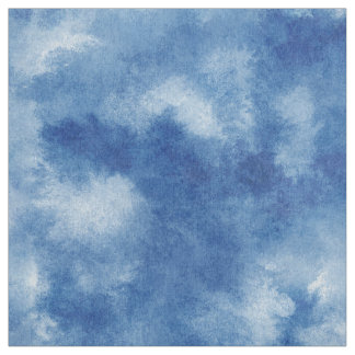 Tissu Cyan-Blue aquarelle poplin-polyester-