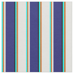 Tissu Cyan, Chocolat, Jaune, Minuit Bleu & Noir