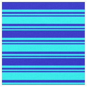 Tissu Cyan et lignes bleues/Motif de bandes