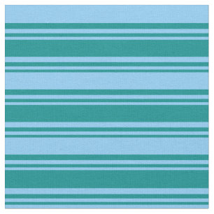 Tissu Cyan foncé et ciel bleu clair Motif des rayures