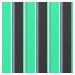 Tissu Cyan foncé, Jaune clair, Vert, Noir & Orchidée
