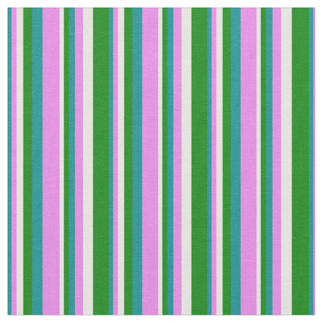 Tissu Cyan foncé, violet, blanc et Motif vert (Fermer)