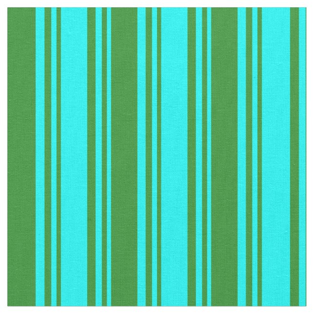 Tissu Cyan & Forest Green Linked Motif (Fermer)