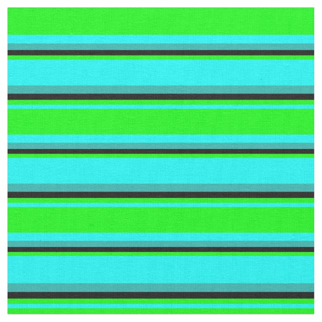 Tissu Cyan, Lime, Black et Light Sea Green (Fermer)