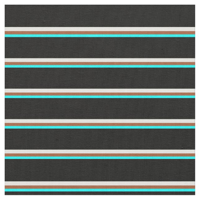 Tissu Cyan, Sienna, Light Yellow et Black Stripes (Fermer)