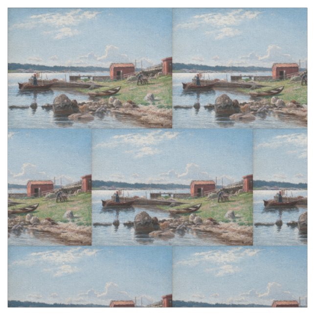 Tissu d’art "Motif de Jutholmen" d’Abrahamsson (Échantillon)