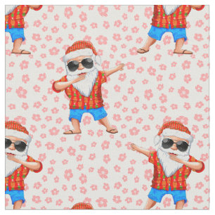 Tissu Dabbing Beach Santa Claus dans une chemise Aloha a