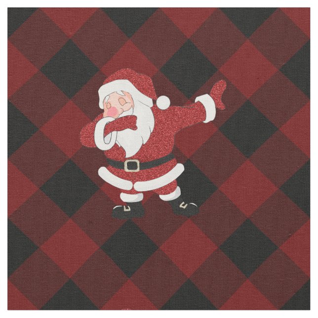 Tissu Dabbing Red Plaid Santa Claus | Fun Rustic Buffalo (Fermer)