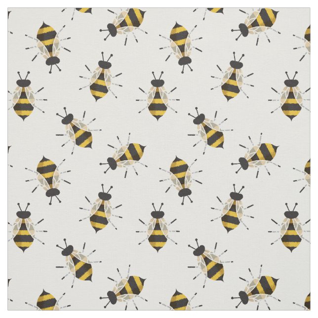 Tissu d'abeilles illustré rustique (Échantillon)