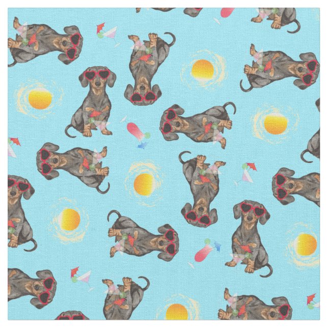 Tissu Dachshund d'été (Fermer)