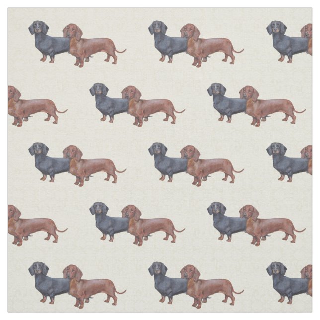 Tissu Dachshund Dog Art Fabric (Échantillon)