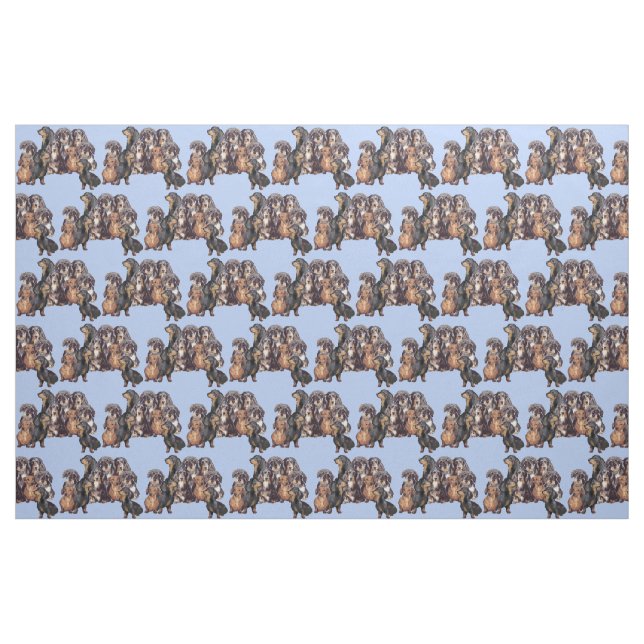 Tissu Dachshunds en bleu (Yard)