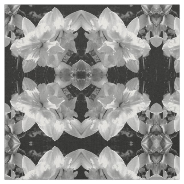 Tissu Daffodique noir et blanc (Échantillon)