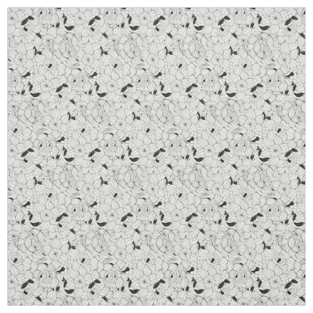 Tissu Daffodiques motif floral printanier (Échantillon)