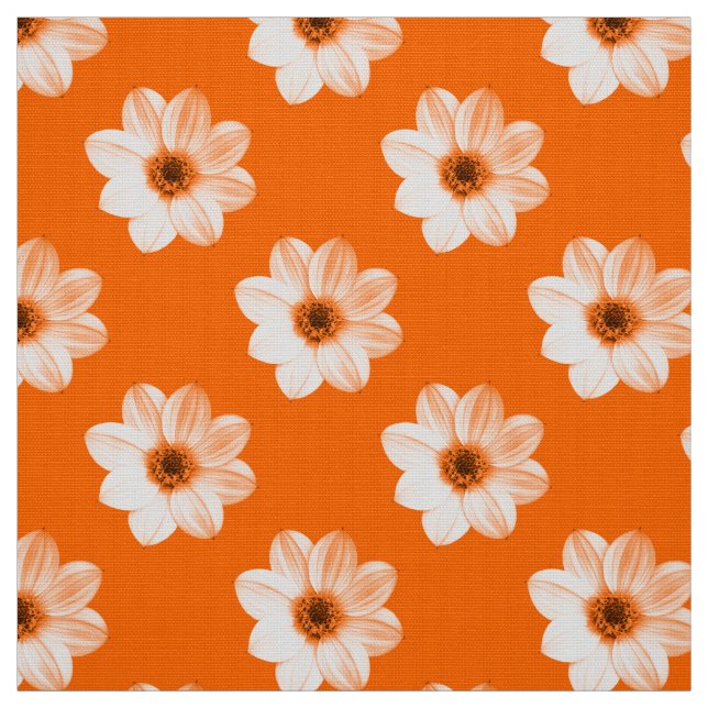 Tissu Dahlia Motif - Orange (Échantillon)