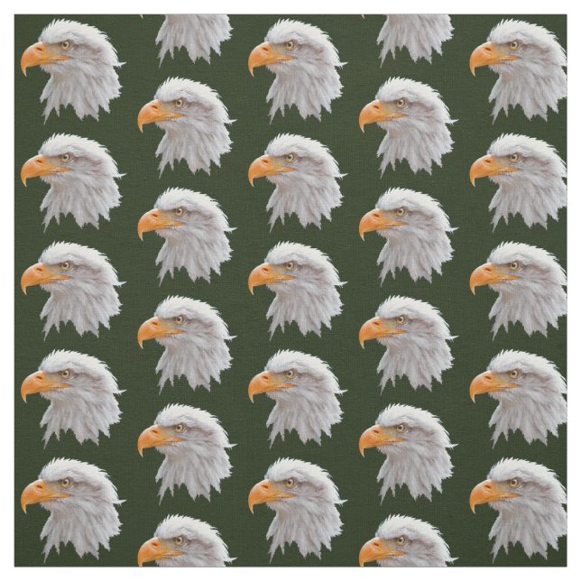 Tissu d'Alaska d'Eagle chauve (vert-foncé) (Échantillon)