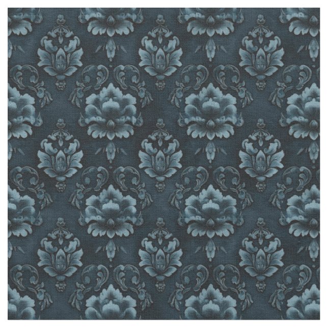 Tissu Damas bleu foncé (Fermer)