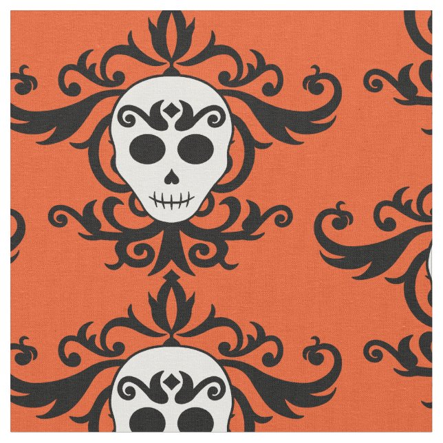 Tissu Damas crâne d'Halloween | Jour des morts (Fermer)