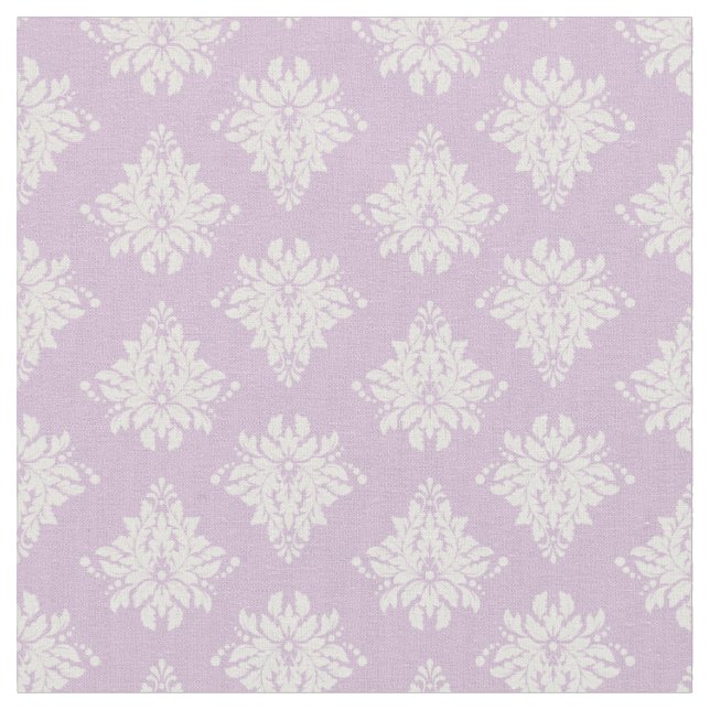 Tissu Damas d'ivoire sur fond violet clair (Fermer)