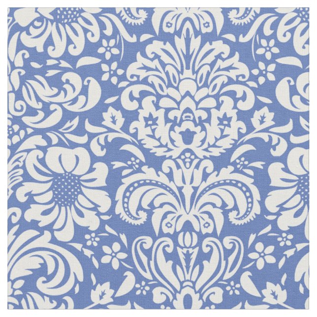 Tissu Damas Floral Bleu (Fermer)