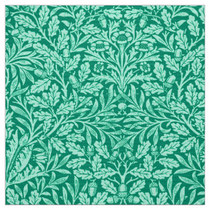 Tissu Damas florales, turquoise et aqua Art nouveau