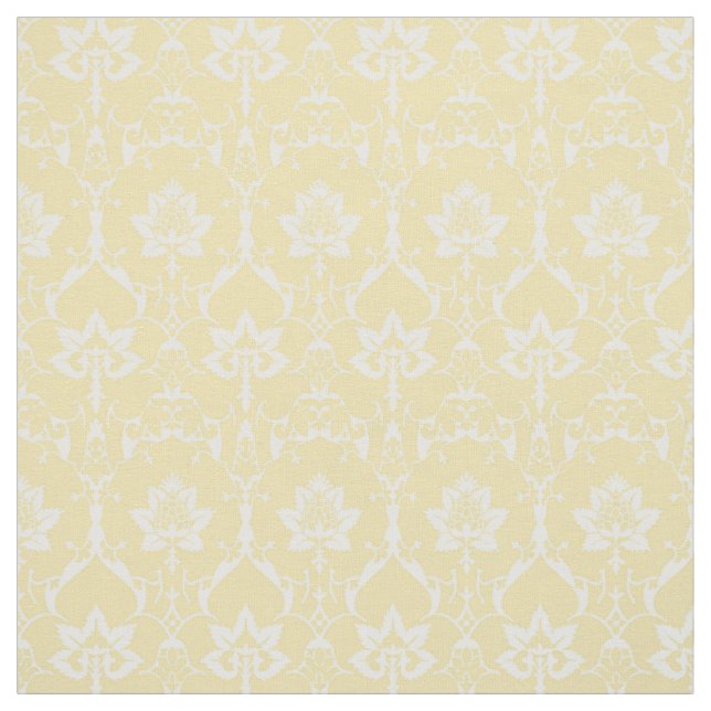 Tissu Damas Renaissance à échelle poupée, Jaune pâle (Échantillon)