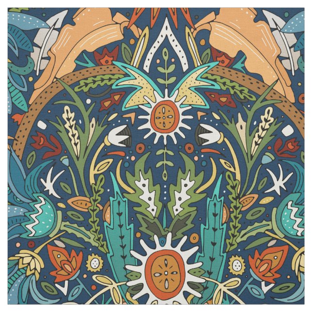 Tissu Damas victorienne minuit (Échantillon)