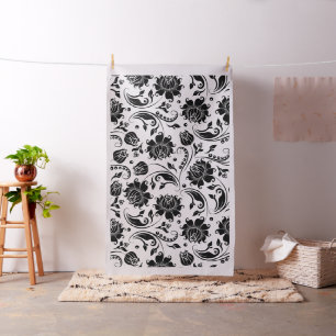 Tissu Damas vintage noir et blanc