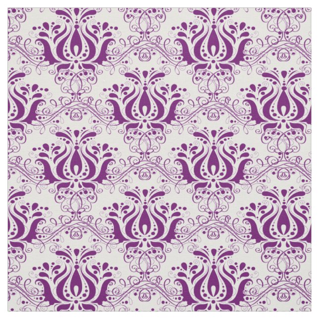 Tissu Damas violet filigree (Échantillon)