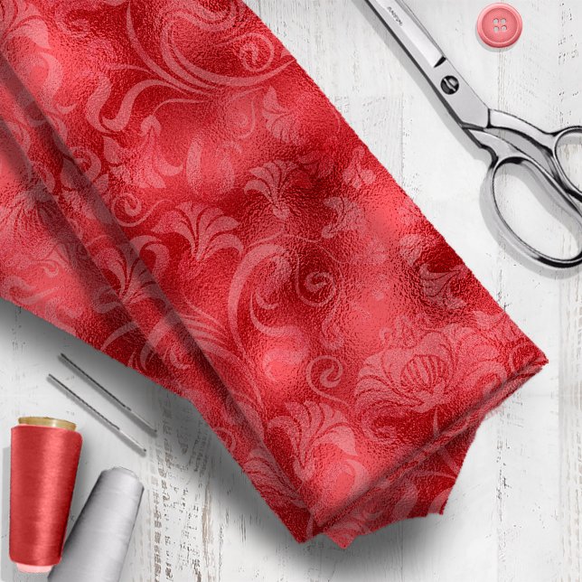 Tissu Damask Floral Shimmer Rose Red ID461 (Créateur téléchargé)