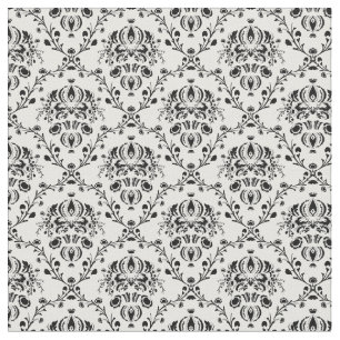 Tissu Damassé blanche et noire