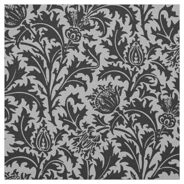 Tissu Damassé de chardon de William Morris, gris (Échantillon)