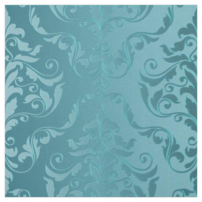 Tissu Damassé de cru de vert bleu de turquoise (Échantillon)