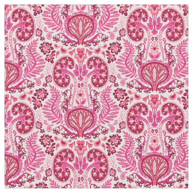 Tissu Damassé de rein dans le rose (Fermer)