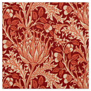 Tissu Damassé de William Morris, profondément orange