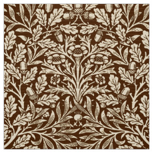 Tissu Damassé florale de Nouveau d'art, brun foncé et
